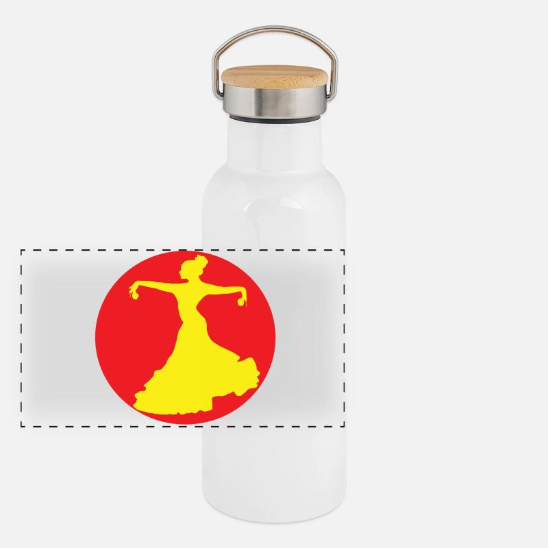 Flamenco dancer from Andalusia Panoramic Thermal Bottle with Bamboo Lid