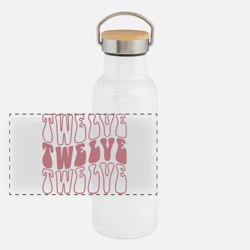 Douze filles de 12e anniversaire 12 ans Gourde isotherme avec bouchon en bambou