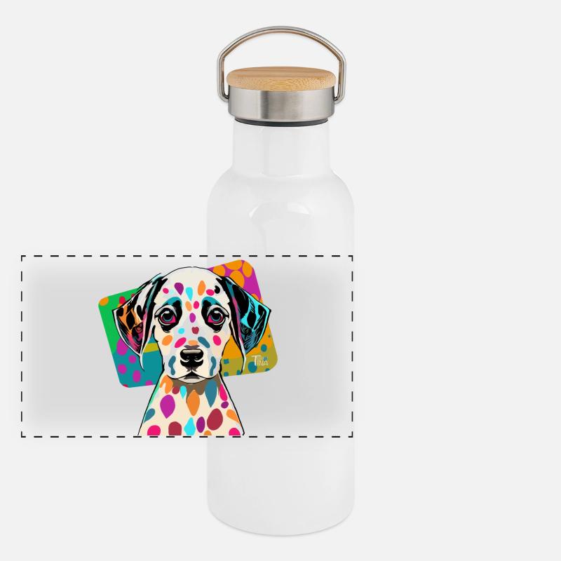 Dalmatian Panoramic Thermal Bottle with Bamboo Lid