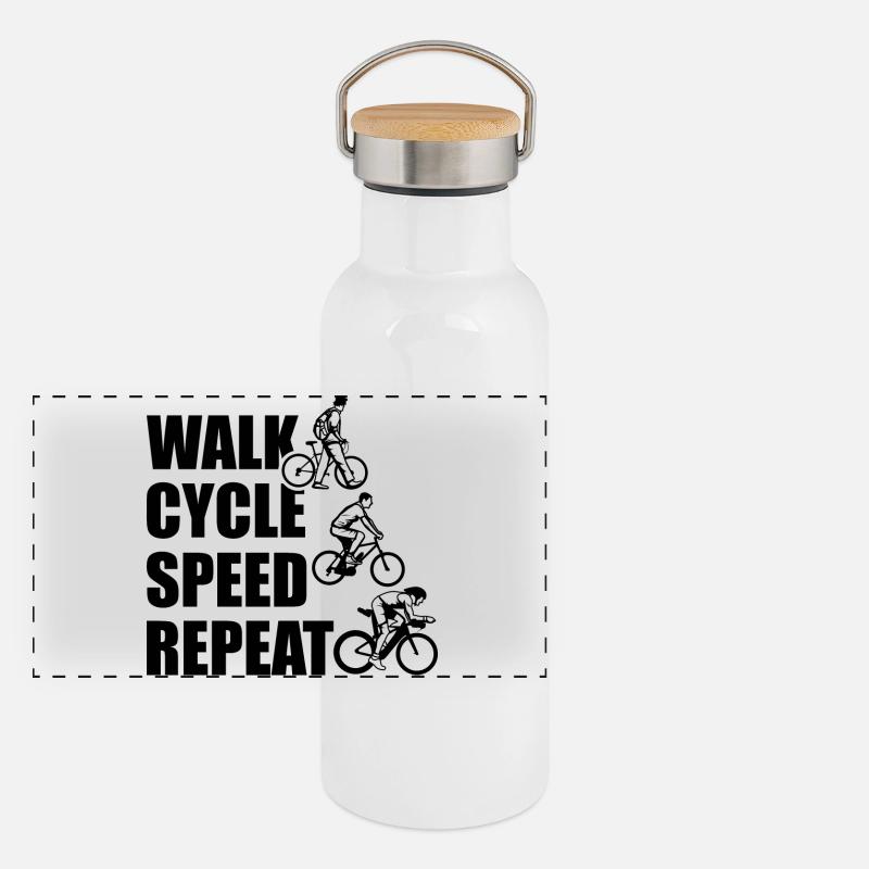 Répétition de la vitesse du cycle de marche Gourde isotherme avec bouchon en bambou