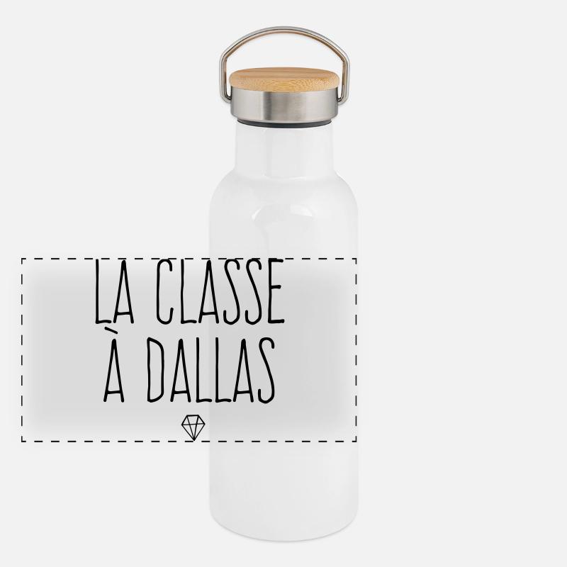La classe à Dallas Gourde isotherme avec bouchon en bambou