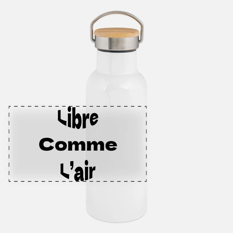 Libre comme l’air Gourde isotherme avec bouchon en bambou
