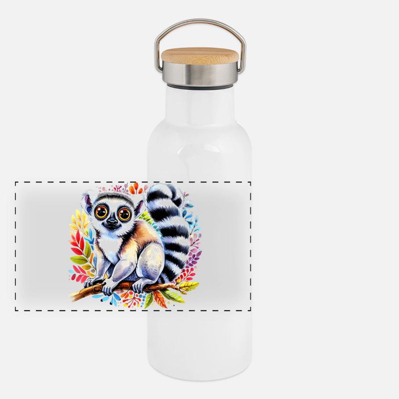 Lémurien Gourde isotherme avec bouchon en bambou