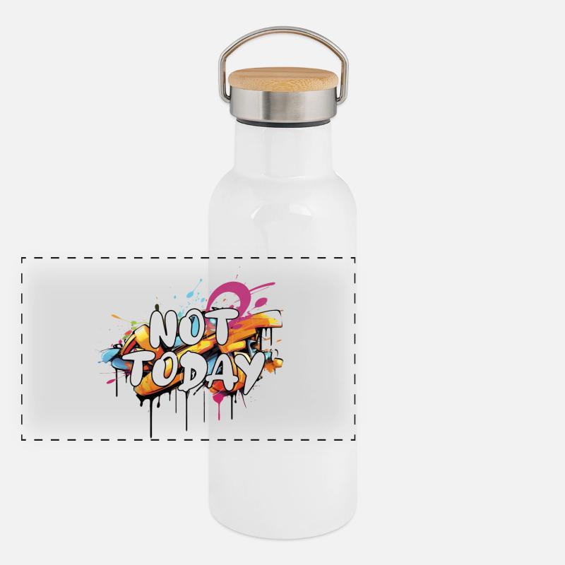not today graffiti airbrush i hate Monday Panoramic Thermal Bottle with Bamboo Lid