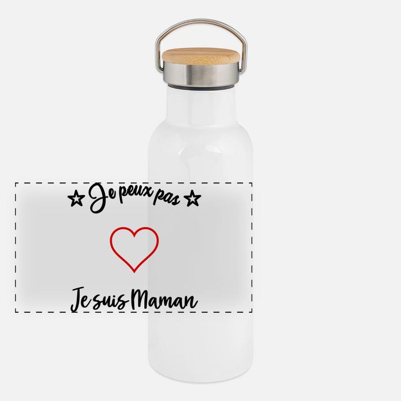 MAMAN Gourde isotherme avec bouchon en bambou