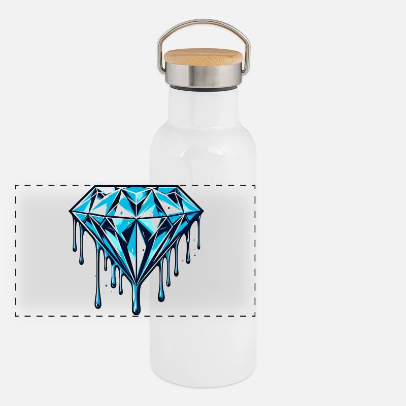 Diamant Panorama Thermosflasche mit Bambusdeckel