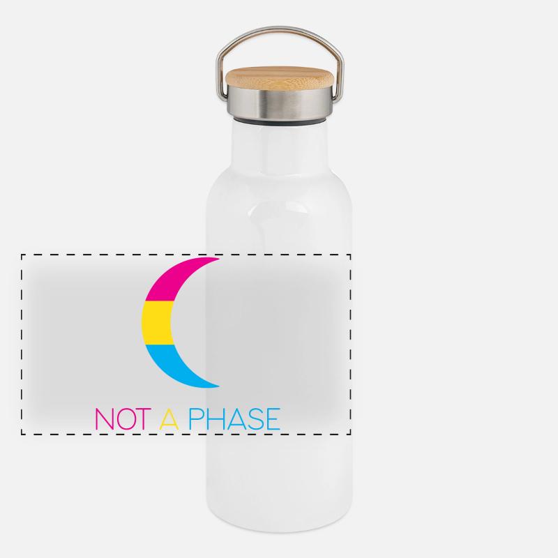 LGBTQ Pride Month - Not a Phase - Pansexual Panoramic Thermal Bottle with Bamboo Lid