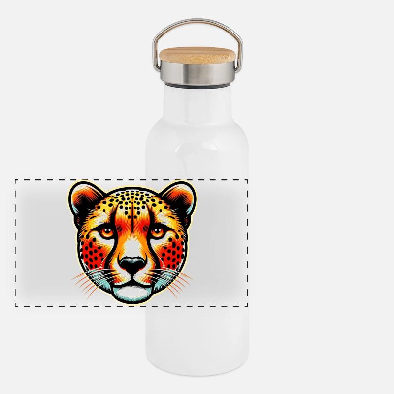 Panorama Thermosflasche mit Bambusdeckel