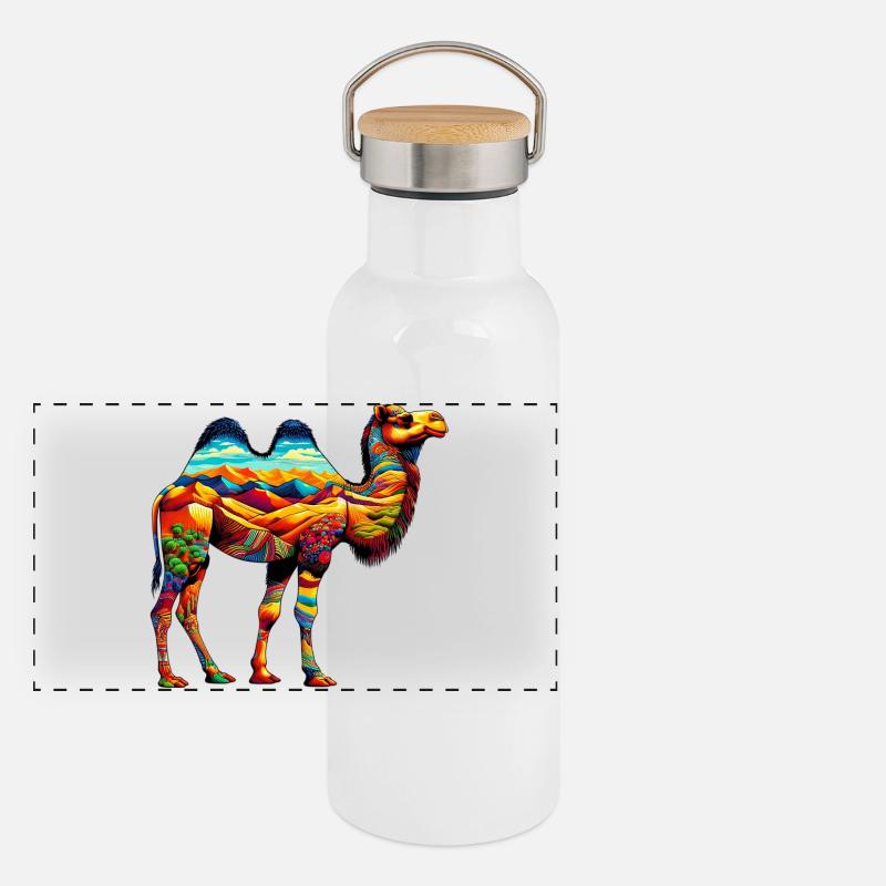 Camel Panoramic Thermal Bottle with Bamboo Lid