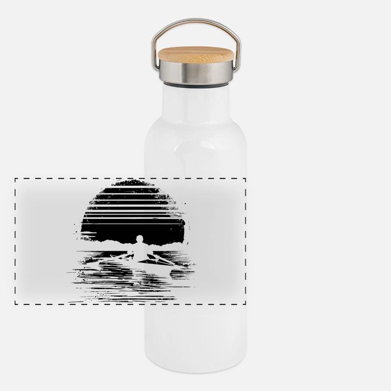 Graphismes d’aviron Gourde isotherme avec bouchon en bambou