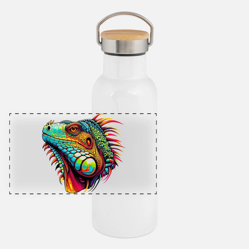 Iguana Panoramic Thermal Bottle with Bamboo Lid