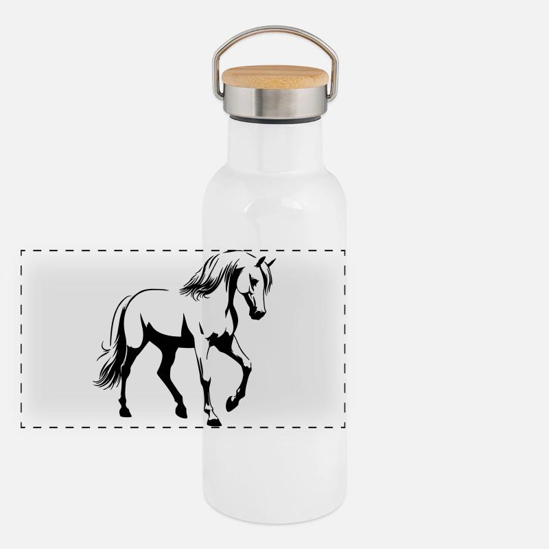 Cheval Arabe Gourde isotherme avec bouchon en bambou