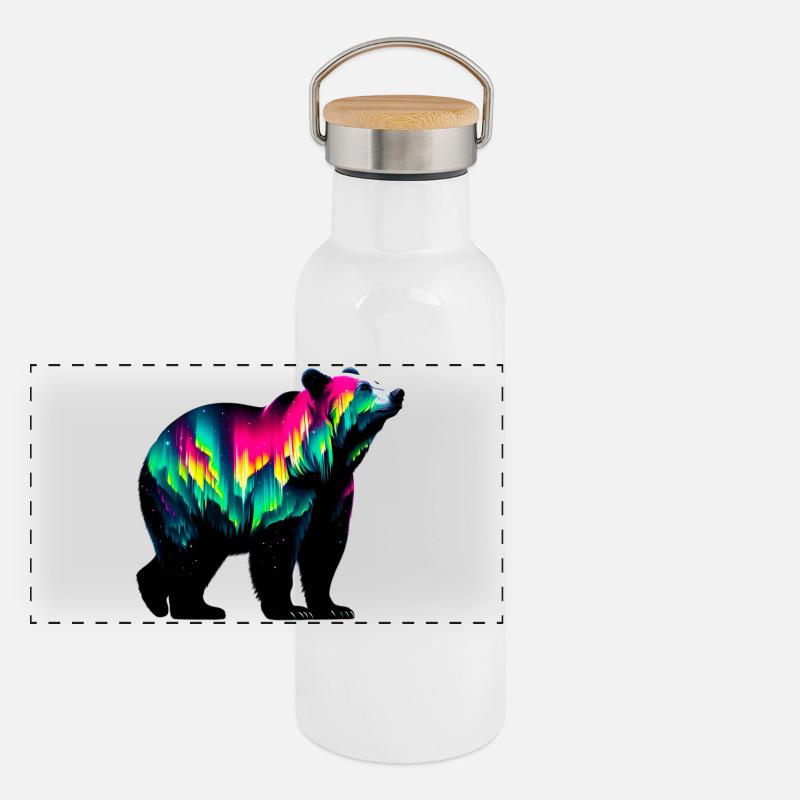 Ours Gourde isotherme avec bouchon en bambou