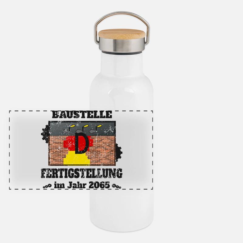 Construction site Germany Panoramic Thermal Bottle with Bamboo Lid