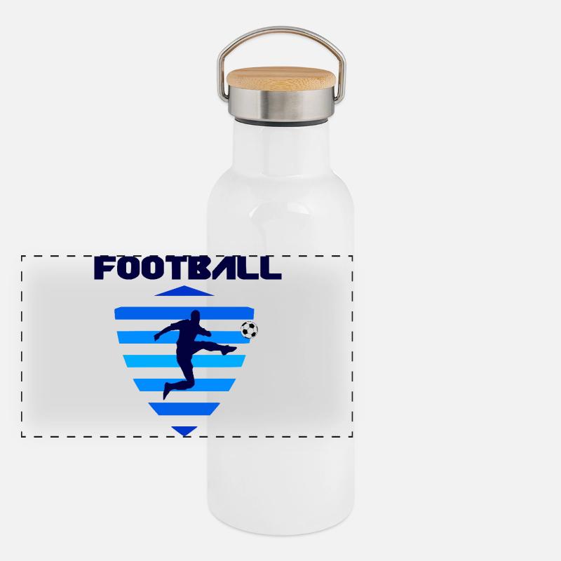 Fußball Panorama Thermosflasche mit Bambusdeckel