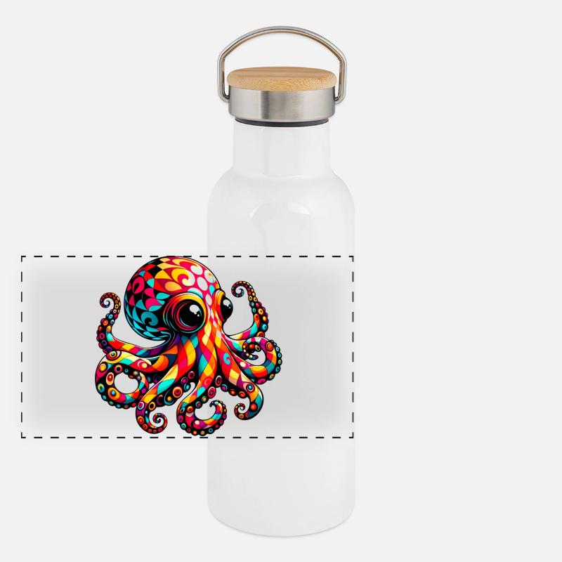 Octopus Panoramic Thermal Bottle with Bamboo Lid
