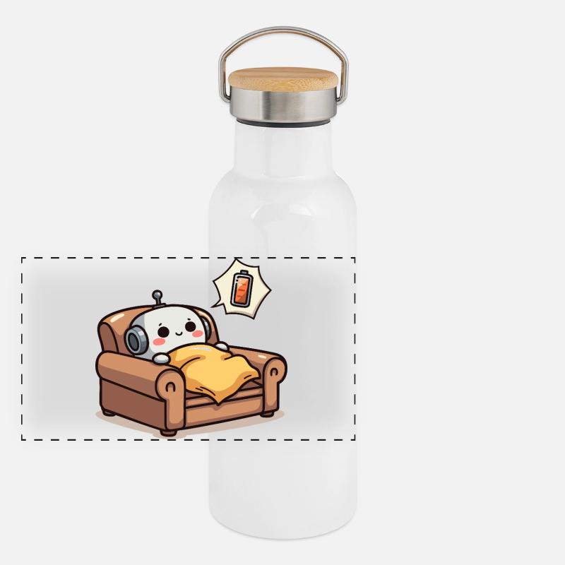 Energy-saving robot Panoramic Thermal Bottle with Bamboo Lid