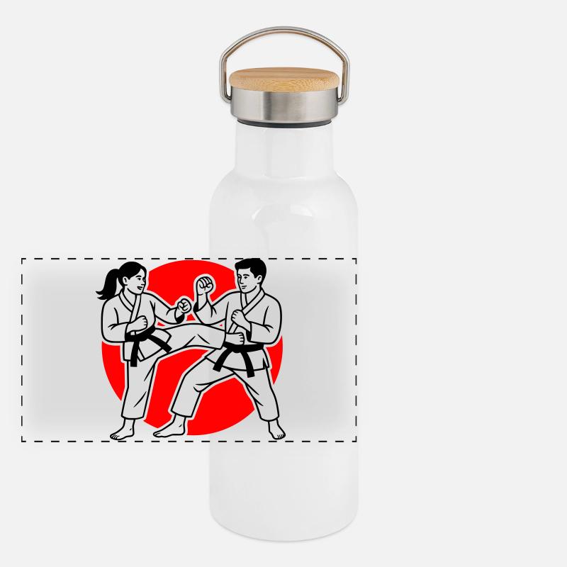 Karaté Kumite Gourde isotherme avec bouchon en bambou