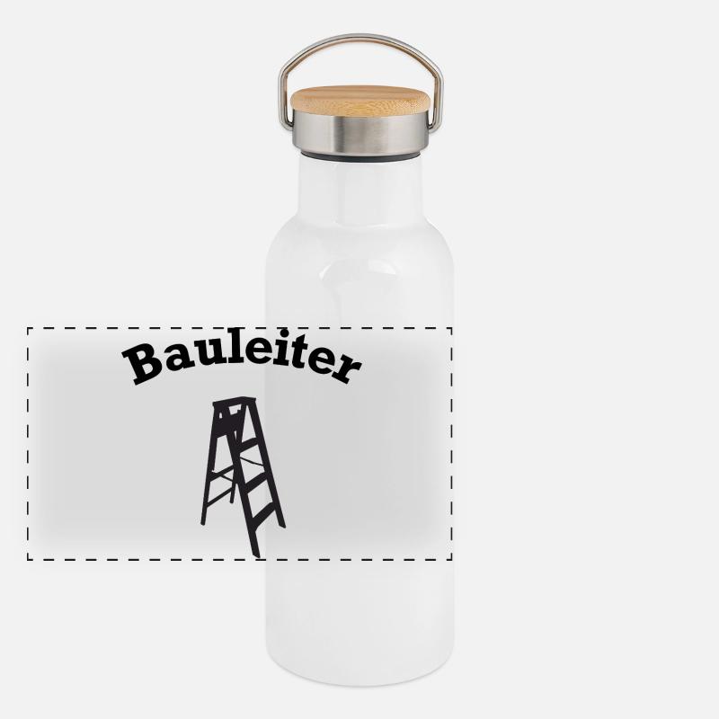 Construction Manager Head Pun Building House Construction Construction Site Panoramic Thermal Bottle with Bamboo Lid
