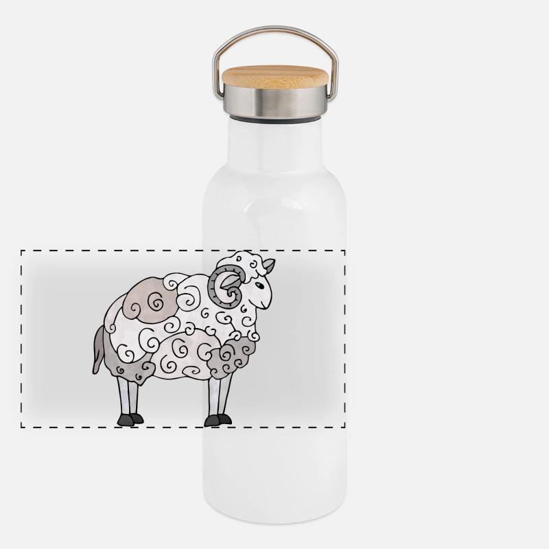 Panorama Thermosflasche mit Bambusdeckel