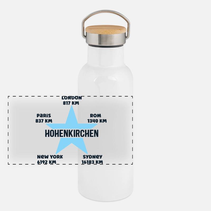 Hohenkirchen Mer Baltique Vacances Mecklembourg Gourde isotherme avec bouchon en bambou