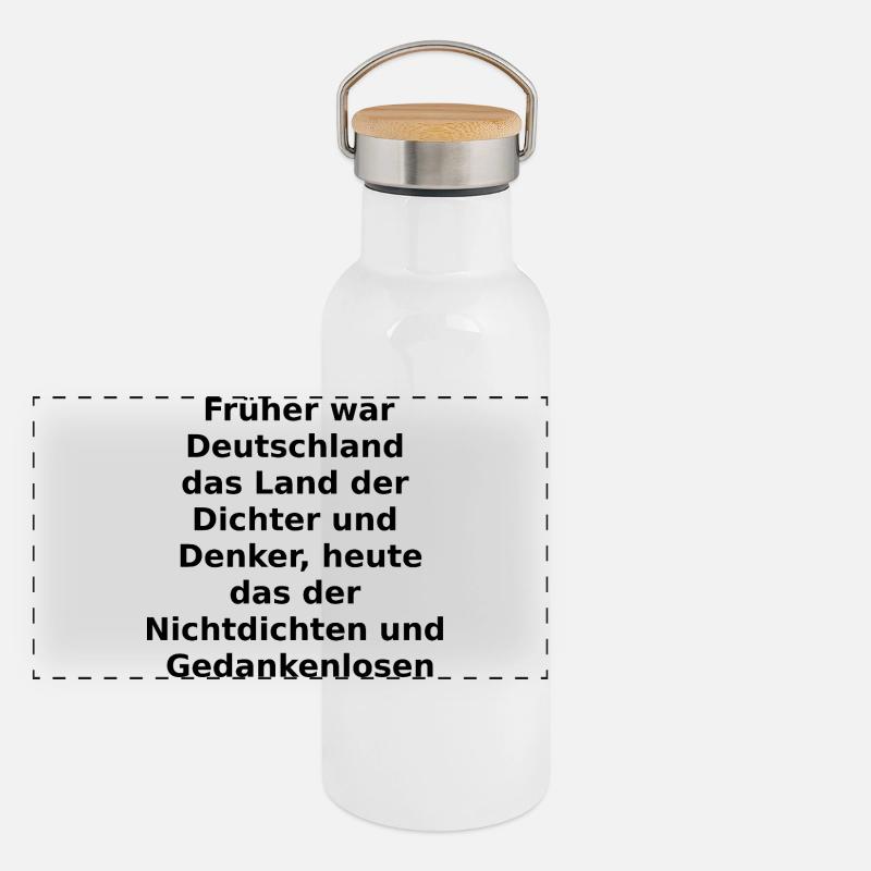 Dichter und Denker? Panorama Thermosflasche mit Bambusdeckel