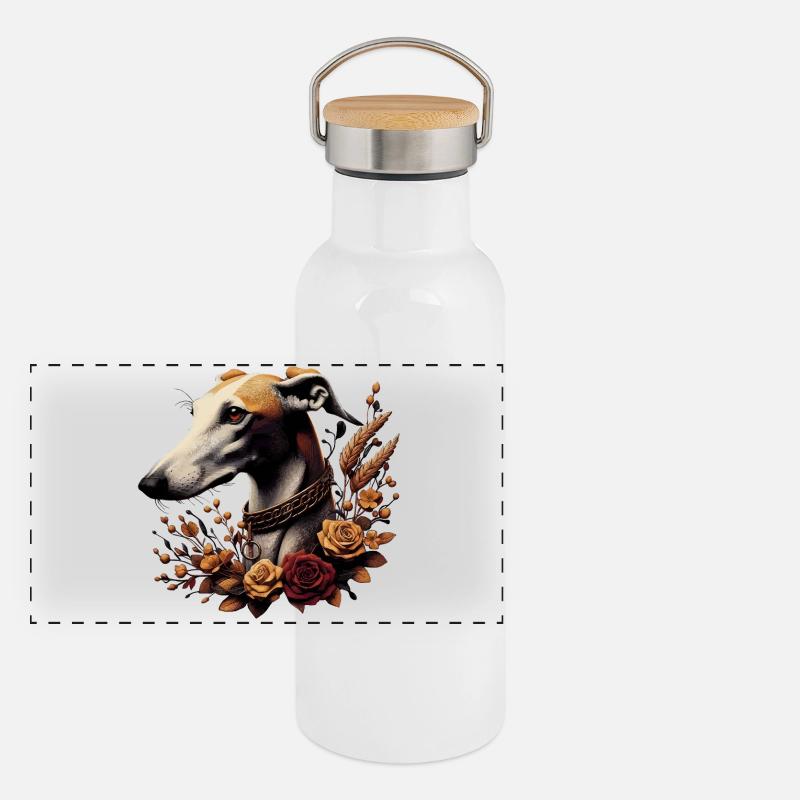 Tête de lévrier Chapelet d’automne Gourde isotherme avec bouchon en bambou