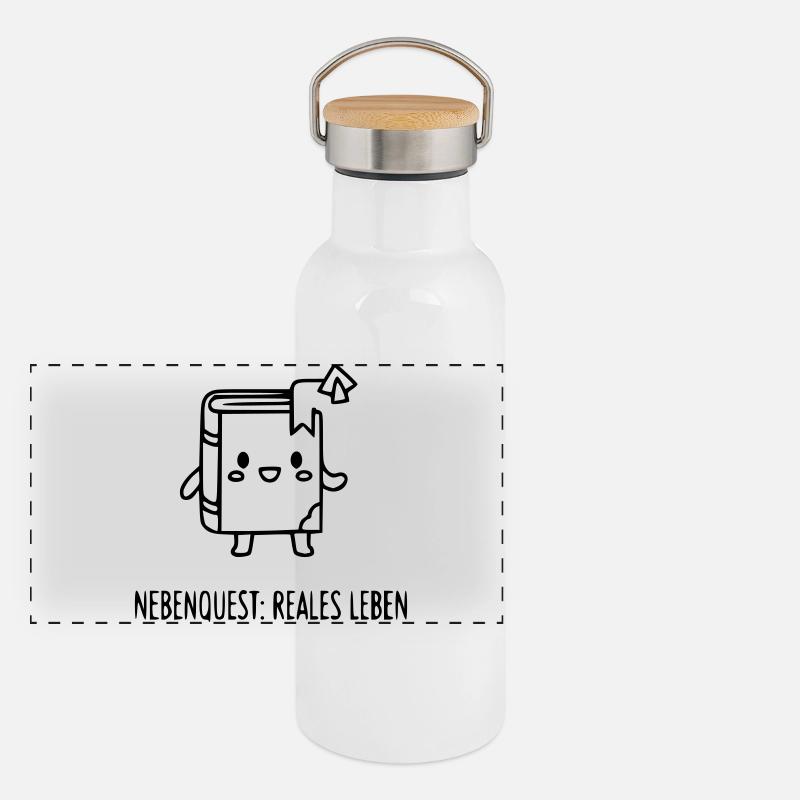 Side Quest: Real Life | Funny Gamer Saying Panoramic Thermal Bottle with Bamboo Lid