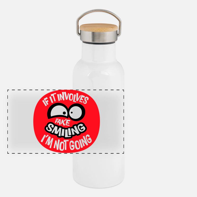 S’il s’agit d’un faux sourire, je ne vais pas le dire Gourde isotherme avec bouchon en bambou