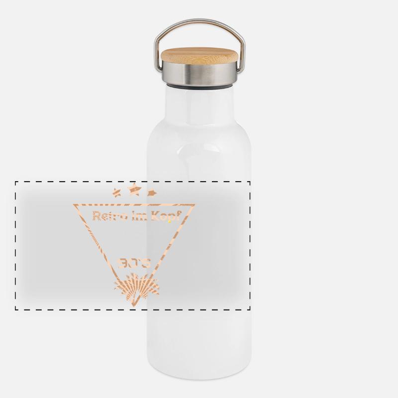 Retro Head Modern Heart 90s Panoramic Thermal Bottle with Bamboo Lid