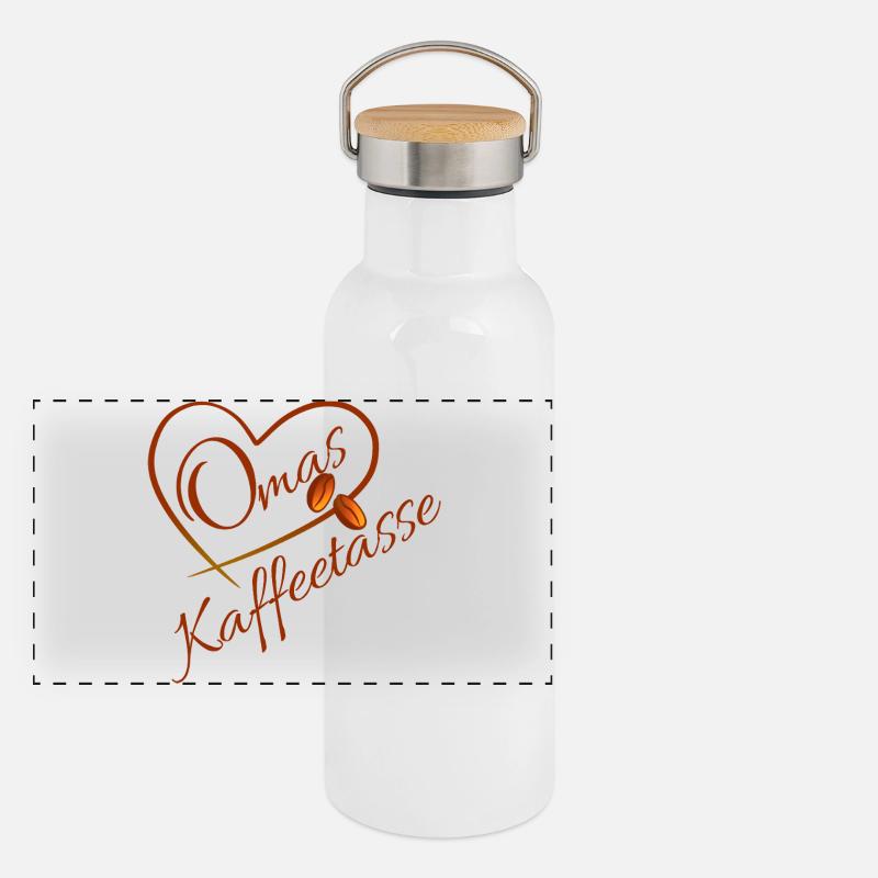 Omas Kaffee Herz Panorama Thermosflasche mit Bambusdeckel