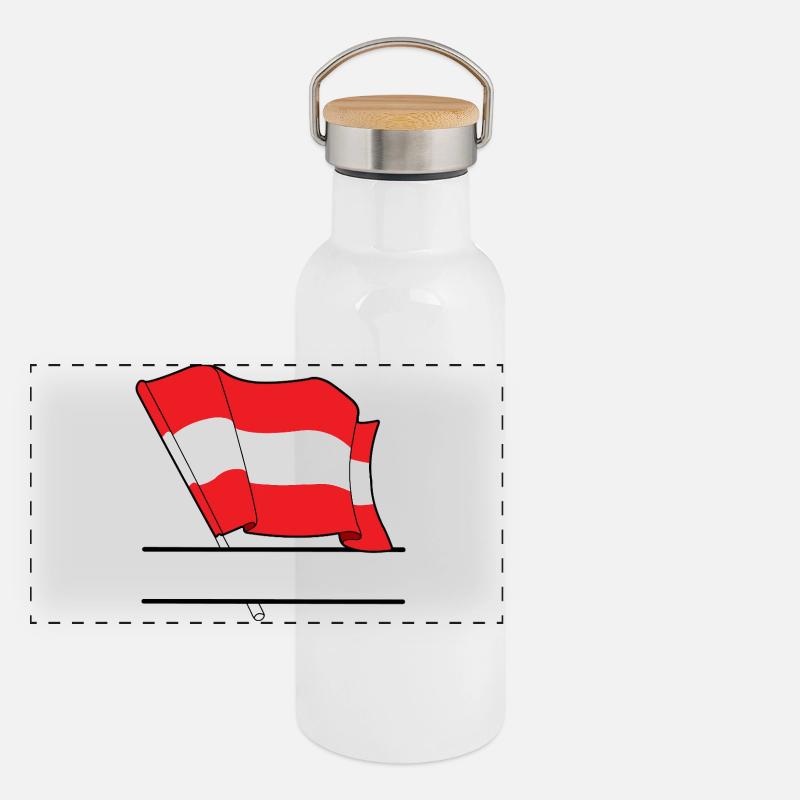 Austria Flag – Namespace Panoramic Thermal Bottle with Bamboo Lid