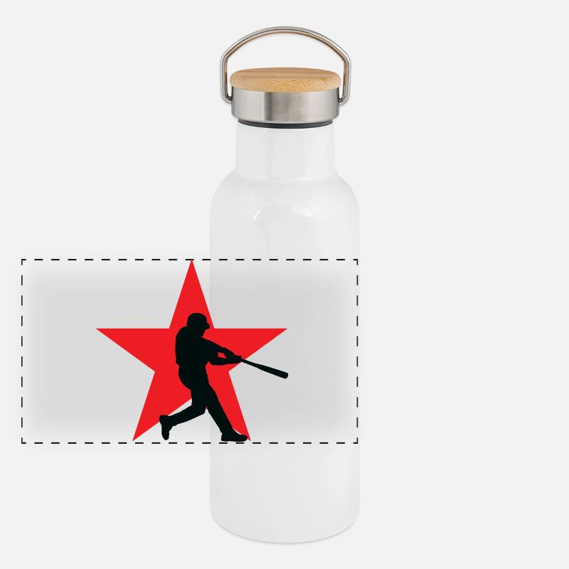 Baseball - Sport Gourde isotherme avec bouchon en bambou