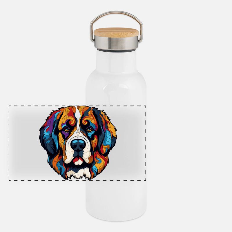 Dog Comic Panoramic Thermal Bottle with Bamboo Lid