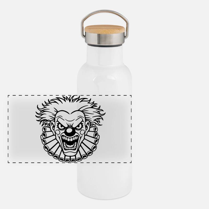 clown méchant  Gourde isotherme avec bouchon en bambou