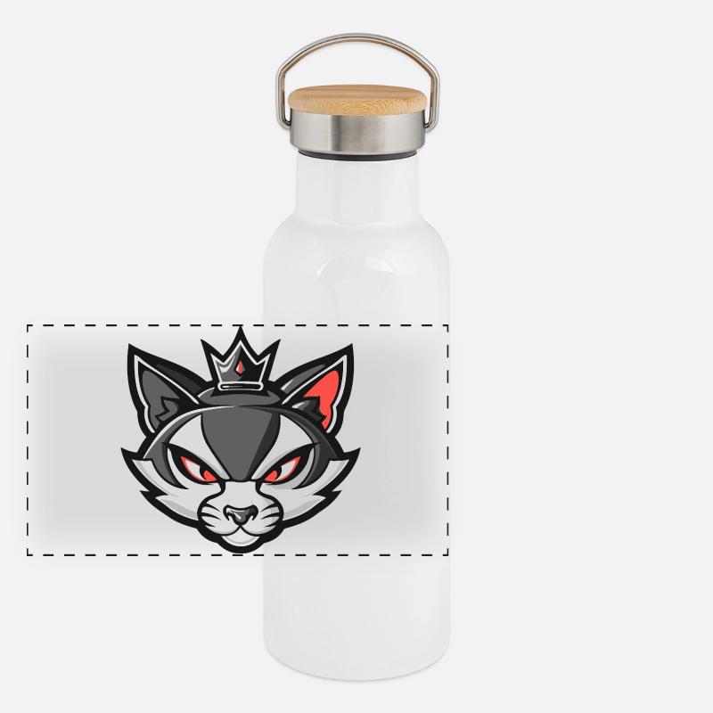 Couronne tête de chat Gourde isotherme avec bouchon en bambou