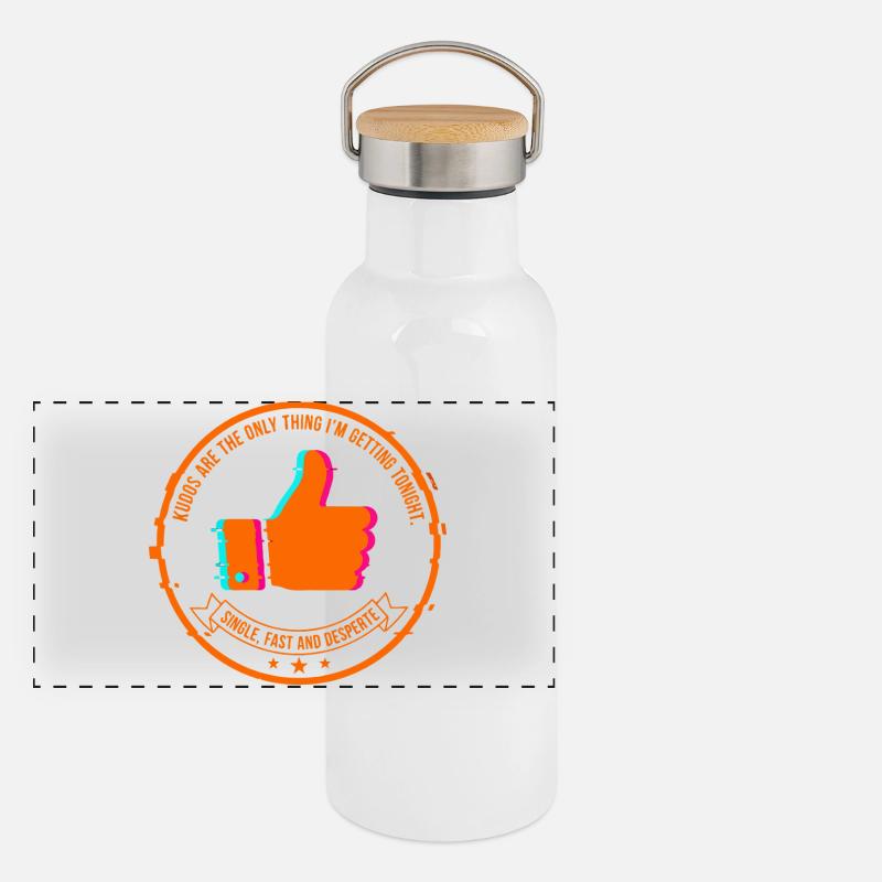 NeonThumbs Stempel: Single heute Abend Panorama Thermosflasche mit Bambusdeckel