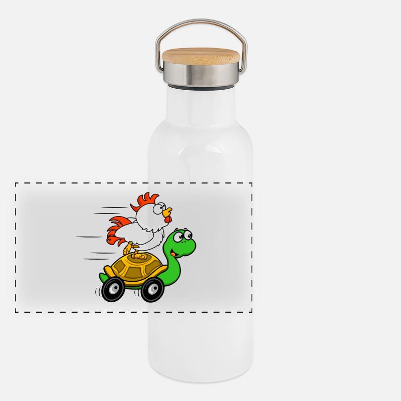 Poulets sur la charrette de la Tortue Gourde isotherme avec bouchon en bambou