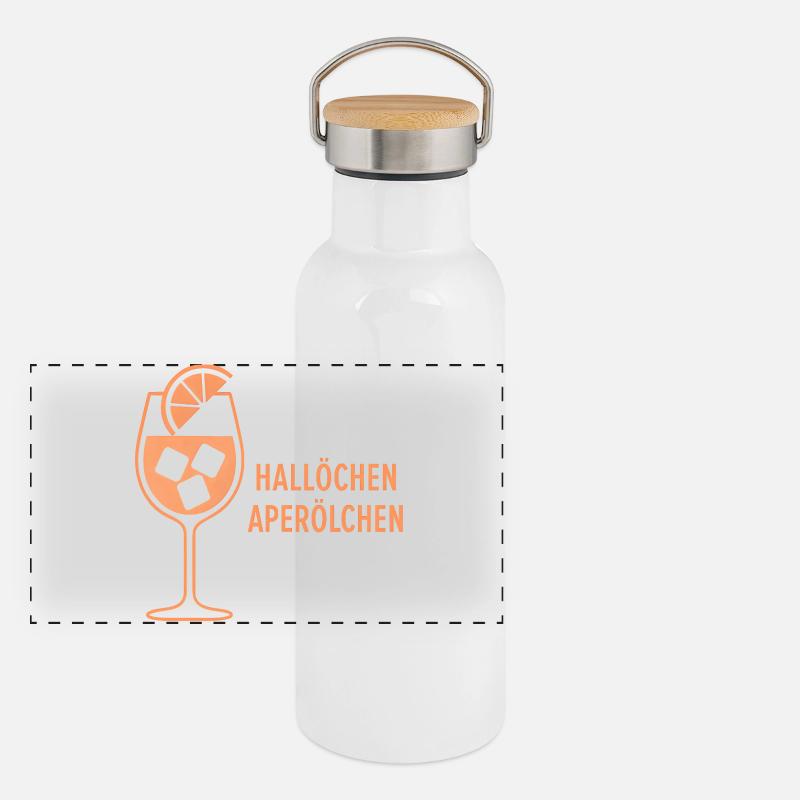 Hallöchen Aperölchen Party Spritz Geschenkidee Panorama Thermosflasche mit Bambusdeckel