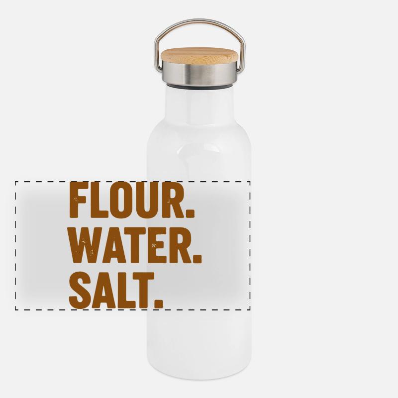 Sourdough Bread Baking Baker Flour Water Salt Panoramic Thermal Bottle with Bamboo Lid