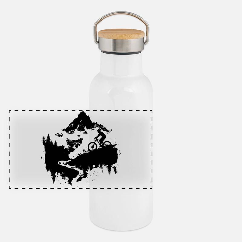 Sketch pour amateurs de VTT Gourde isotherme avec bouchon en bambou