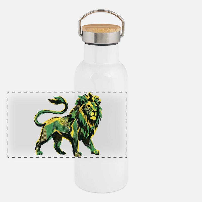 Lion Roots Reggae Panoramic Thermal Bottle with Bamboo Lid