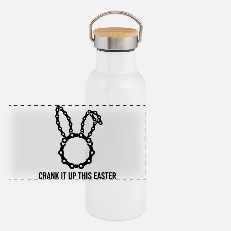 Easter Bunny Bike Chain Crank It Up Panoramic Thermal Bottle with Bamboo Lid