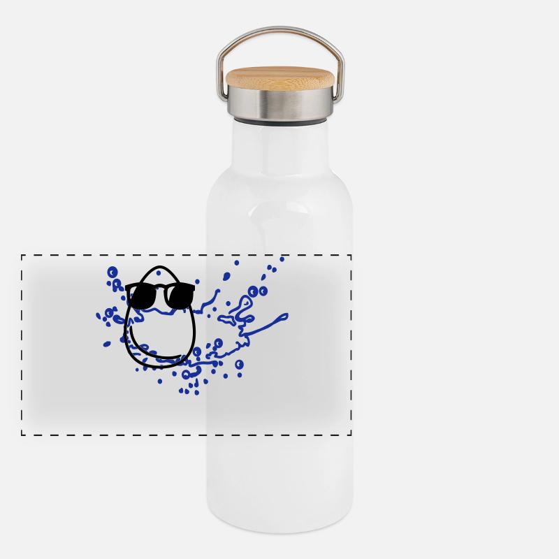 Cool Eierkopf / Cool Egg head (3c) Panorama Thermosflasche mit Bambusdeckel