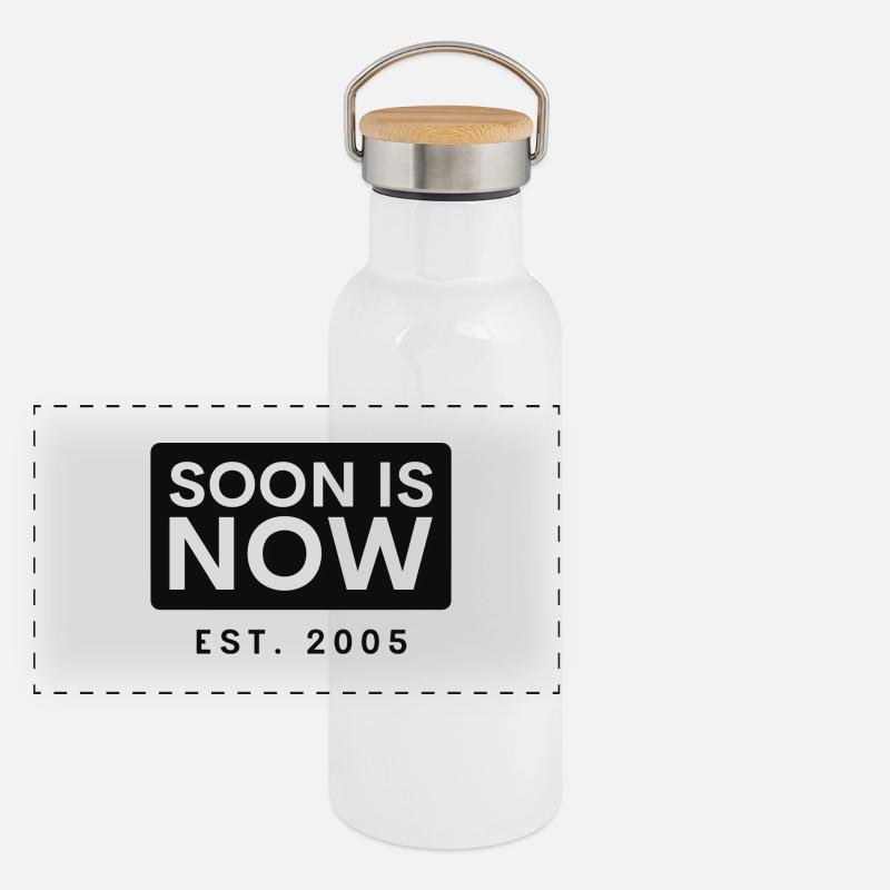 soon is now block Panorama Thermosflasche mit Bambusdeckel