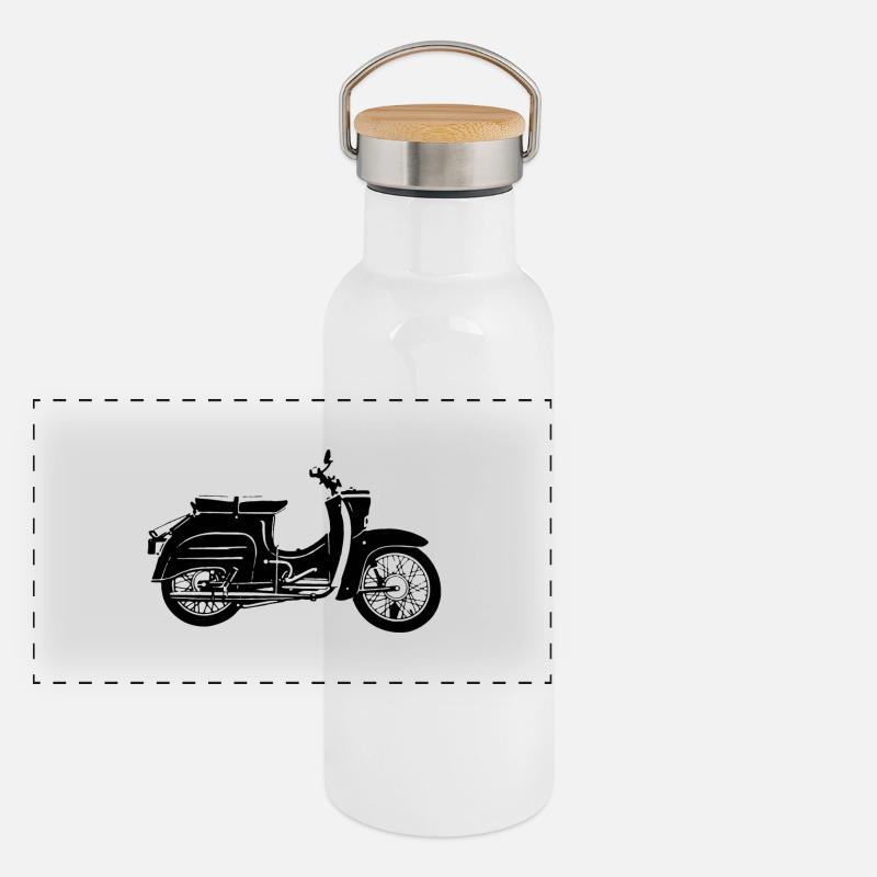 Simson Schwalbe KR51 Panorama Thermosflasche mit Bambusdeckel