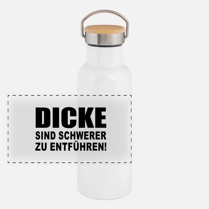 Dicke - Dick - Übergewicht Panorama Thermosflasche mit Bambusdeckel