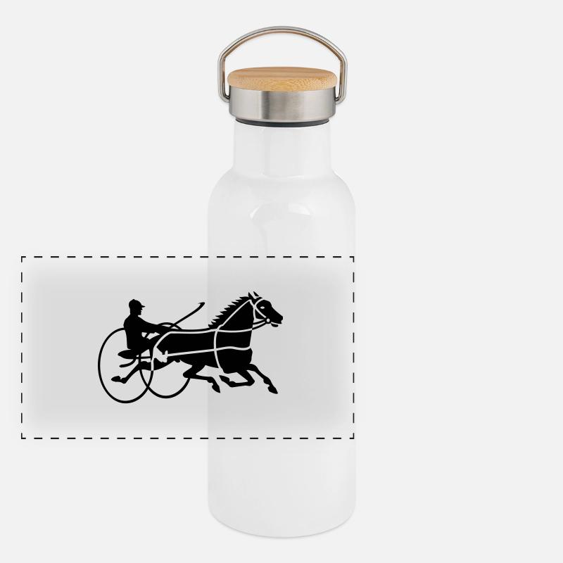 Traber / trotter (19JH, 1c) Panorama Thermosflasche mit Bambusdeckel