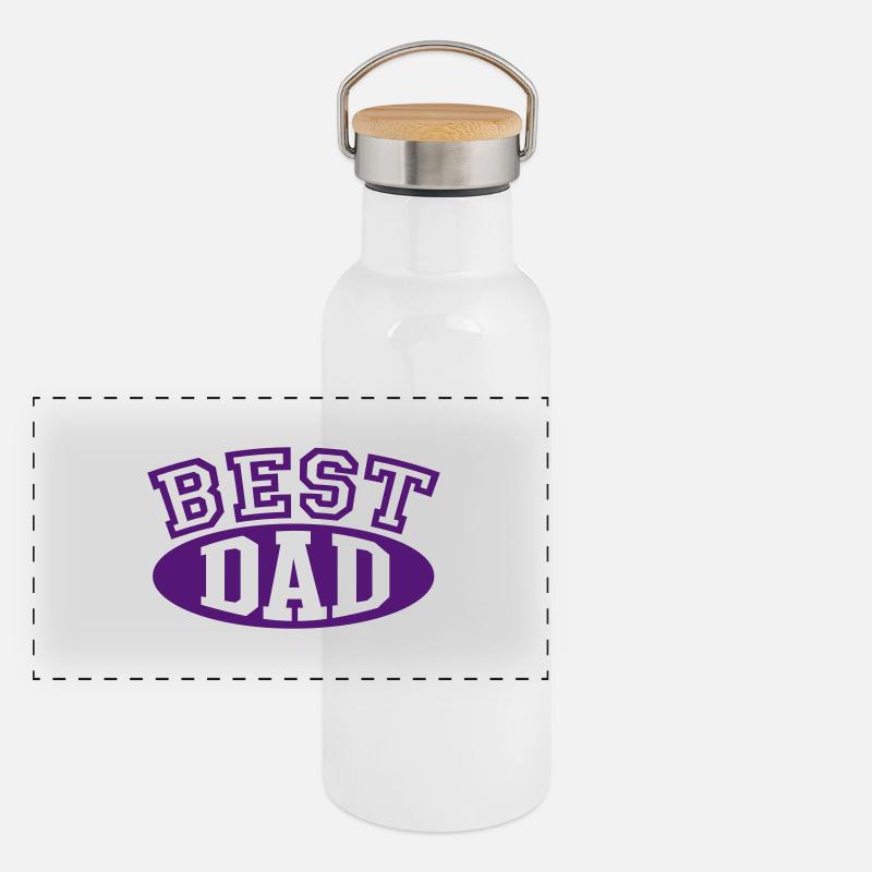 BEST DAD Panorama Thermosflasche mit Bambusdeckel