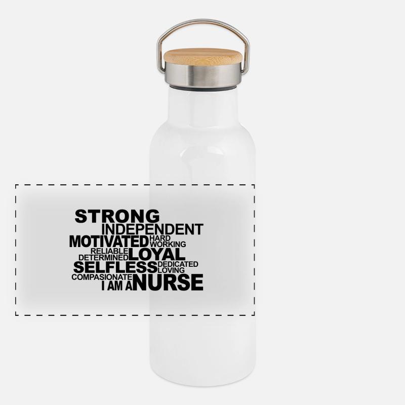 Beste Krankenschwester! Panorama Thermosflasche mit Bambusdeckel